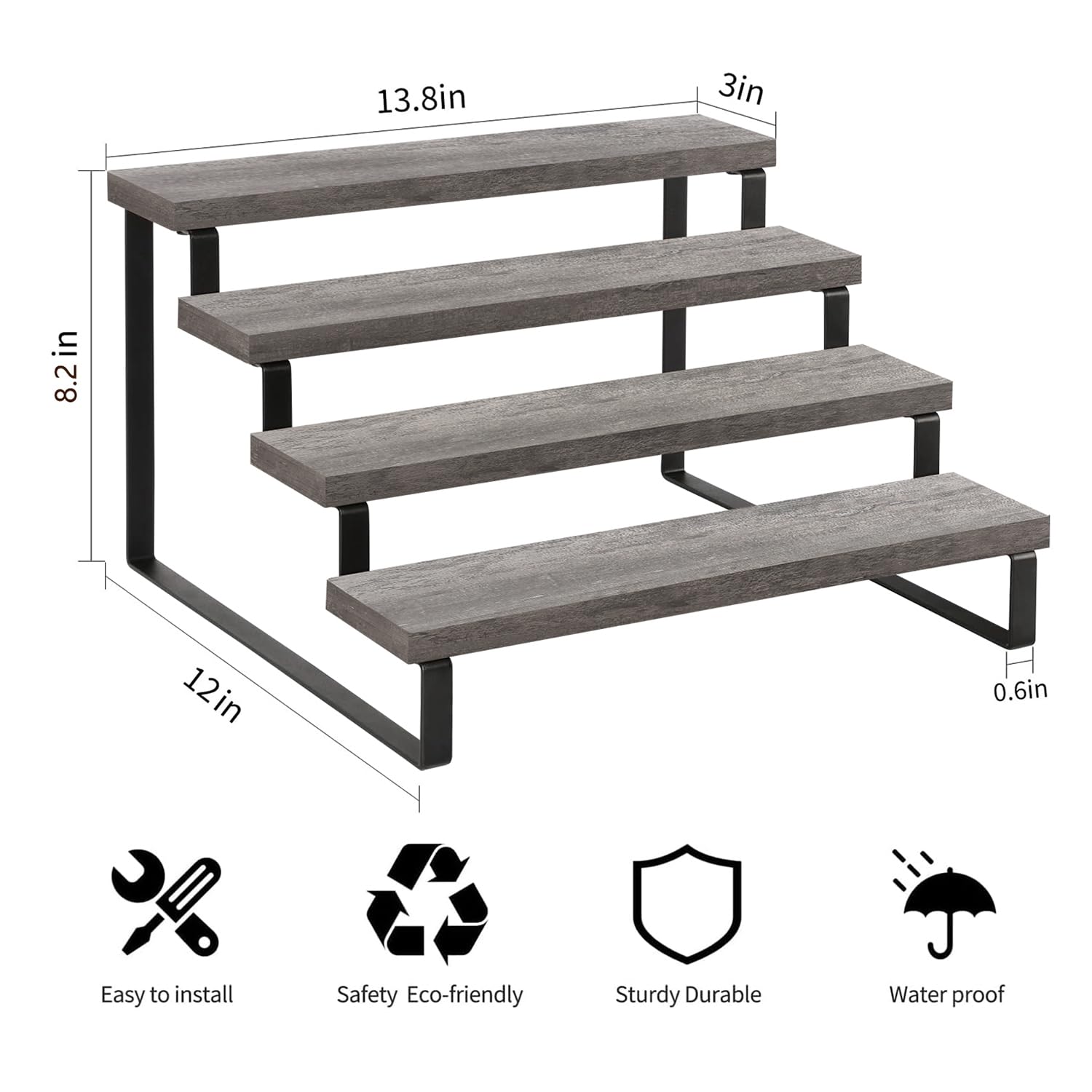 YINMIT Soporte elevador de madera gris