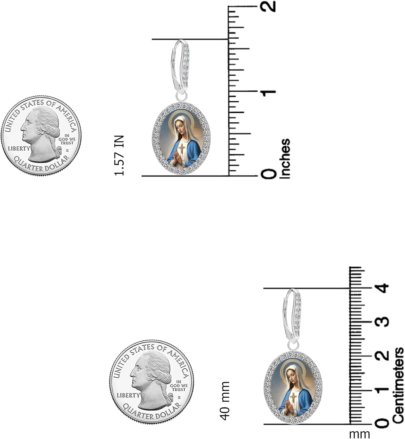 LeCalla 925 Sterling Silver Teardrop Earrings for Women | Sacred Heart of Jesus Drop Earrings | Lovely Jesus Christ/Christian Jewelry Gifts for Birthday Mothers Day Christmas