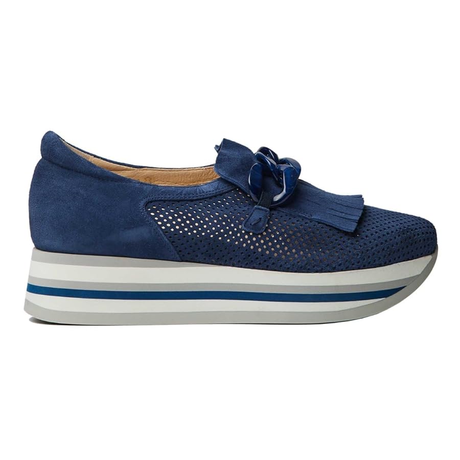 Softwaves Platform Sneaker Caddie style in ink suede showing comfort features