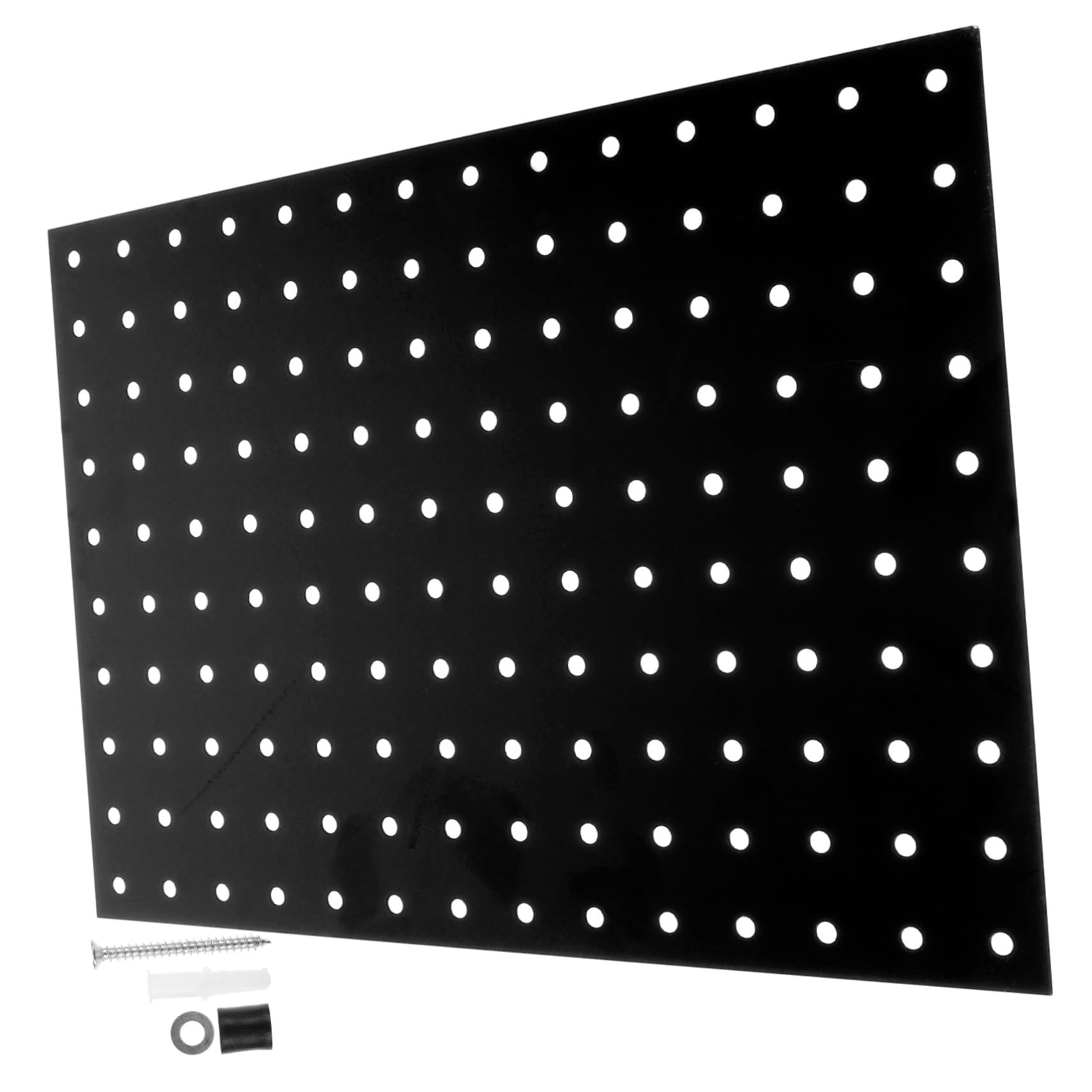 Tablero Perforado de Metal Negro para Montaje en Pared Diseño Fácil de Instalar y Material de Hierro Adecuado para Garaje y Banco de Trabajo