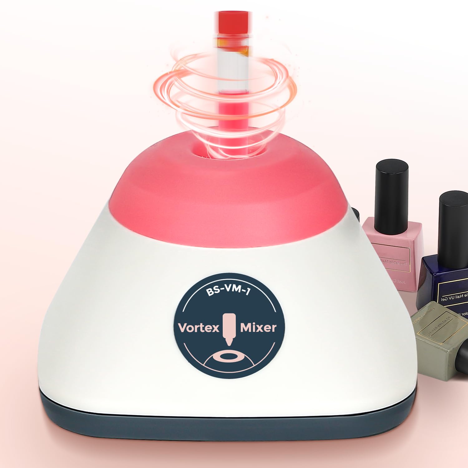 Bonvoisin Mini Vortex Batidora 3500 rpm, Tap to Activate, 50 ml, mezcla rápida, para soluciones de laboratorio, pinturas acrílicas, pegamento para pestañas, geles y esmaltes de uñas