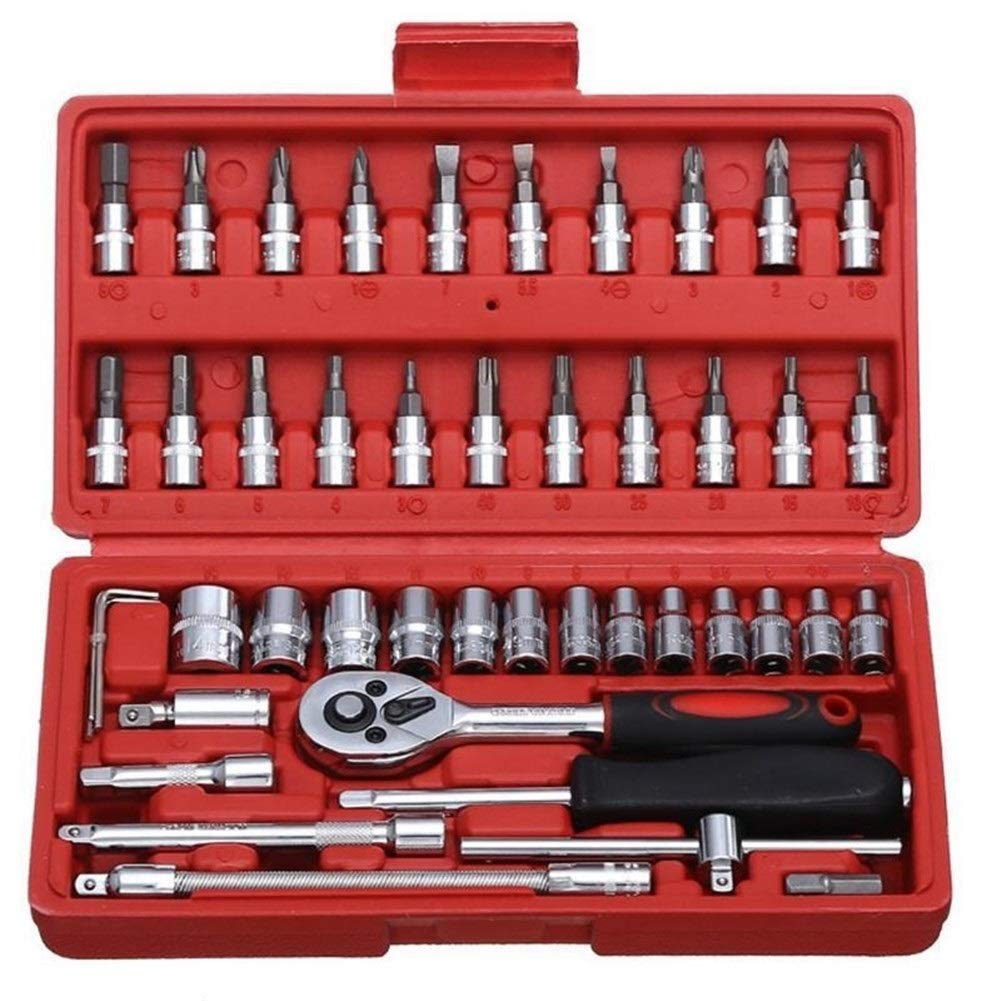 Narzędzia do naprawy, klucz 46 szt. Star Torx zestaw narzędzi nasadowych męskie żeńskie gniazda z adapterem bitów Torx dla mechaników zestaw narzędzi naprawczych ferramentas narzędzia do