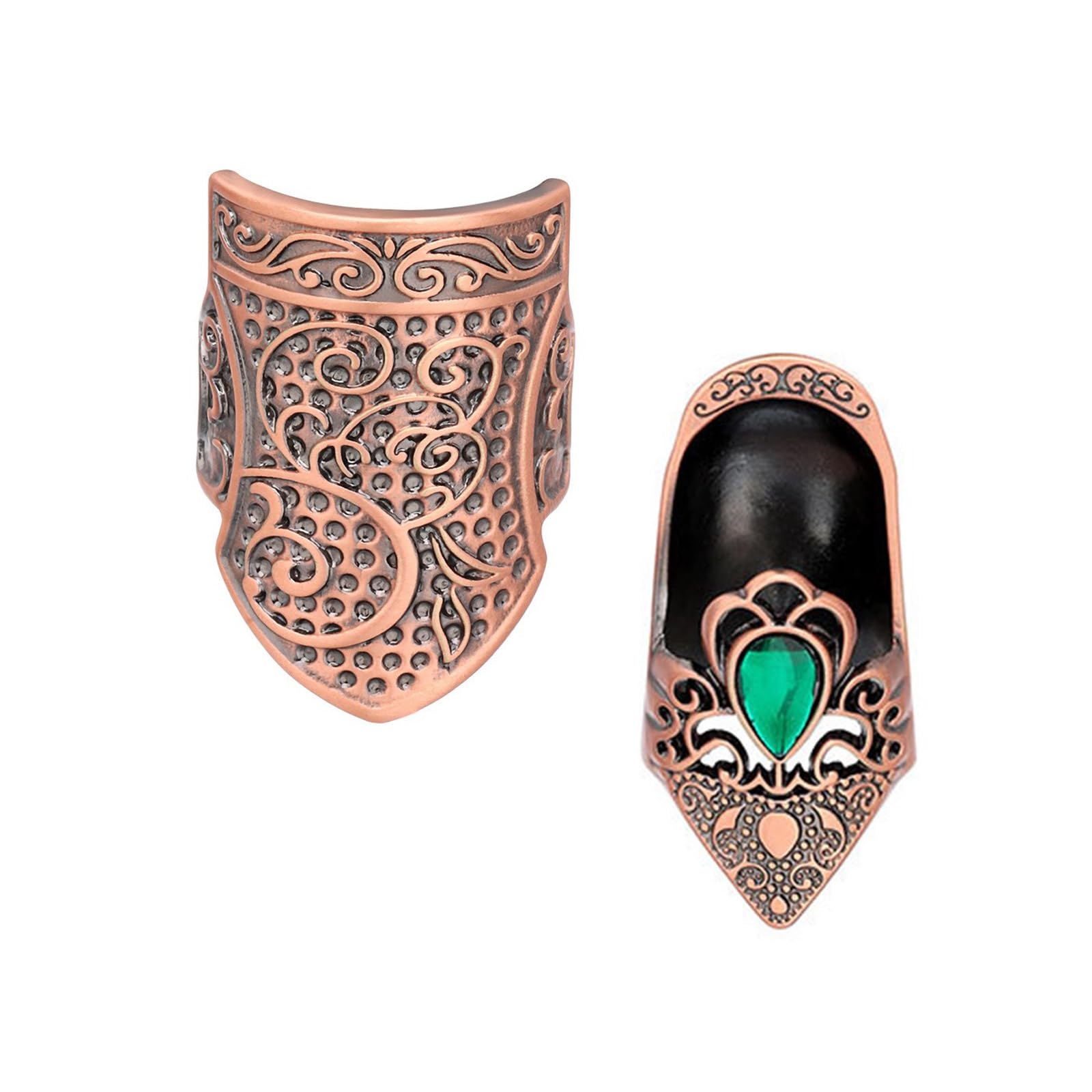 Kalttoy A 2Pcs Vintage Metal Thimble Finger Protector Finger Tip Guard For Hand Quilting Embroidery Tailoring Needlework Sewing Metal Thimble