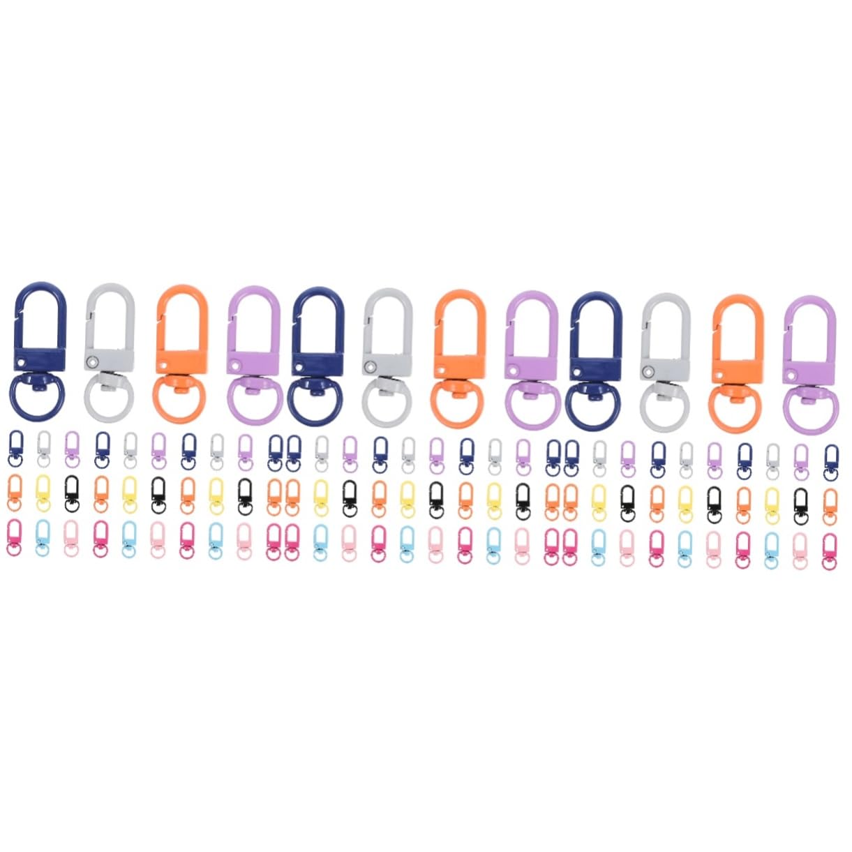Tofficu 3 Juegos Hebilla De 8 Caracteres Portstiles Keyring Mosquetones De Cordón Con Llaveros Anillo De Etiqueta De Perro Suministros Para Bolsas Mosquetones Metálicos Aleación 50 Uds * 3