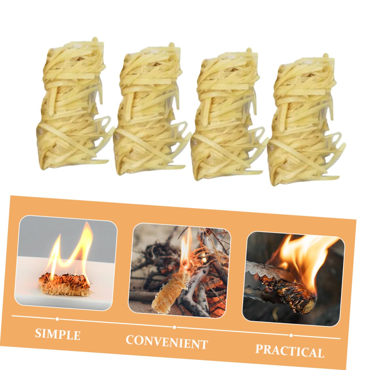 KESYOO 5sets Wood Firelighters for Grill Lightweight Compact Essential for Camping Trips 32pcs*5