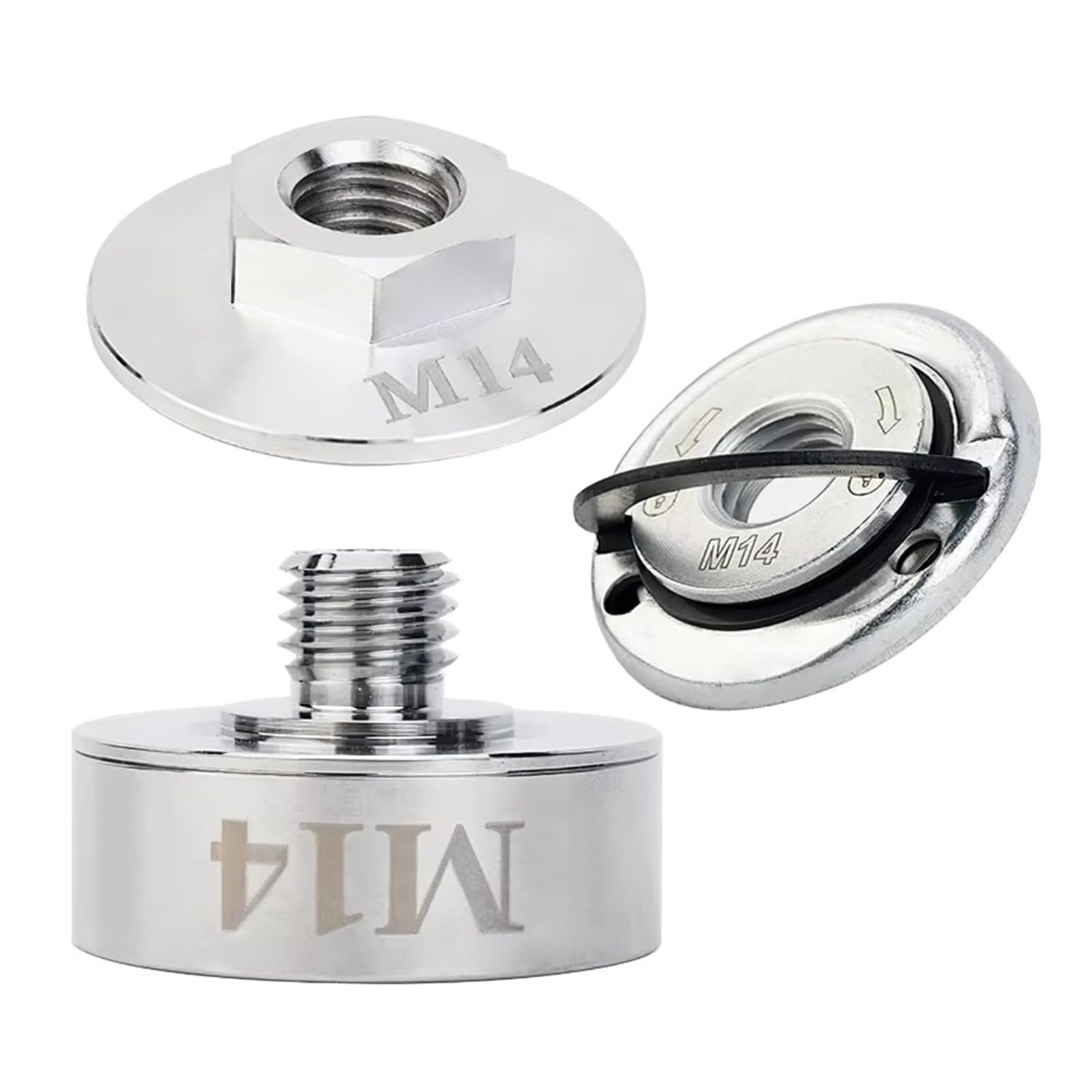 M14 X Grinder Conversion with Steel Flange Nut & Quick-Release Adapter Angles Grinder Arbors Adapter