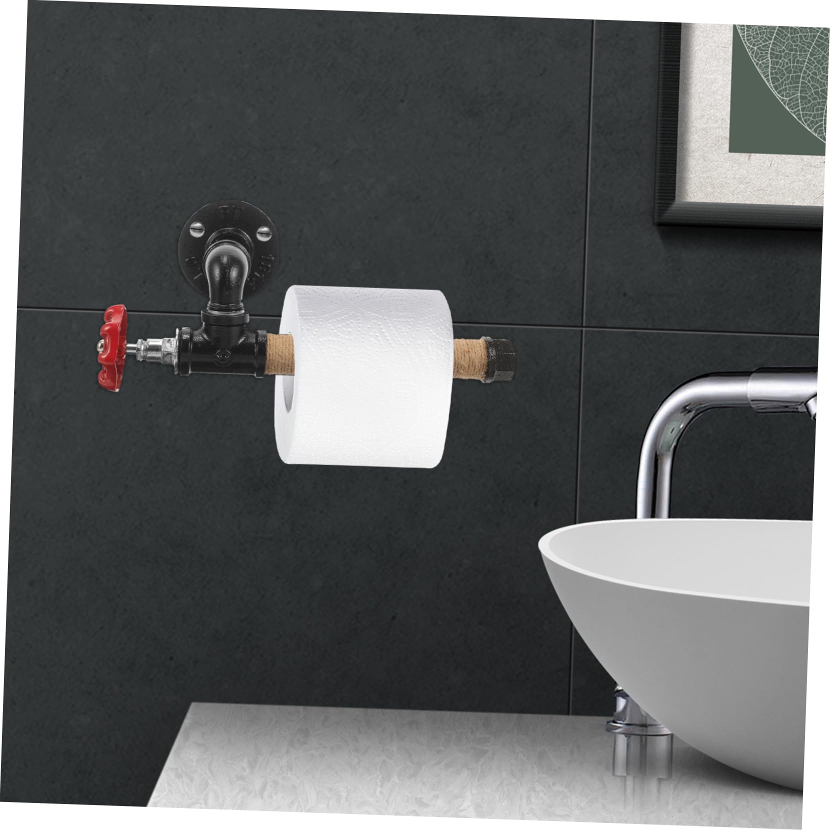 Porta Asciugamani Carta da Muro Industriale in Ferro | DIY Assemblaggio, Stile Vintage Essenziale, Uso Multiuso in Bagno e Cucina, Supporto Parete