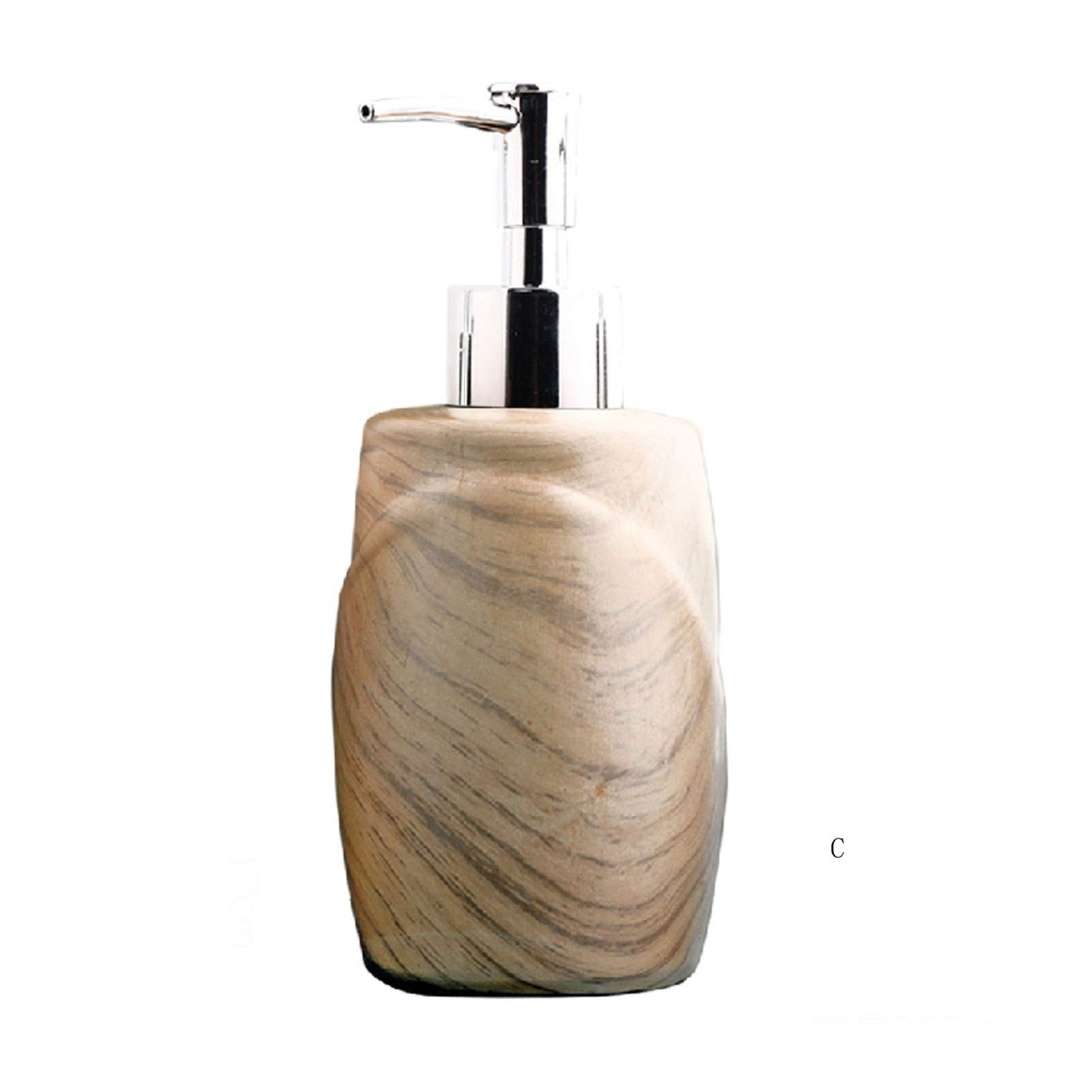 Dispenser di Sapone Liquido per Doccia, da appoggio, per Bagno, Cucina o Ufficio. Dispenser di Sapone Liquido con erogatore in Acciaio Inox. Bello e Pratico (Ceramica). Lozione (Colore: C)