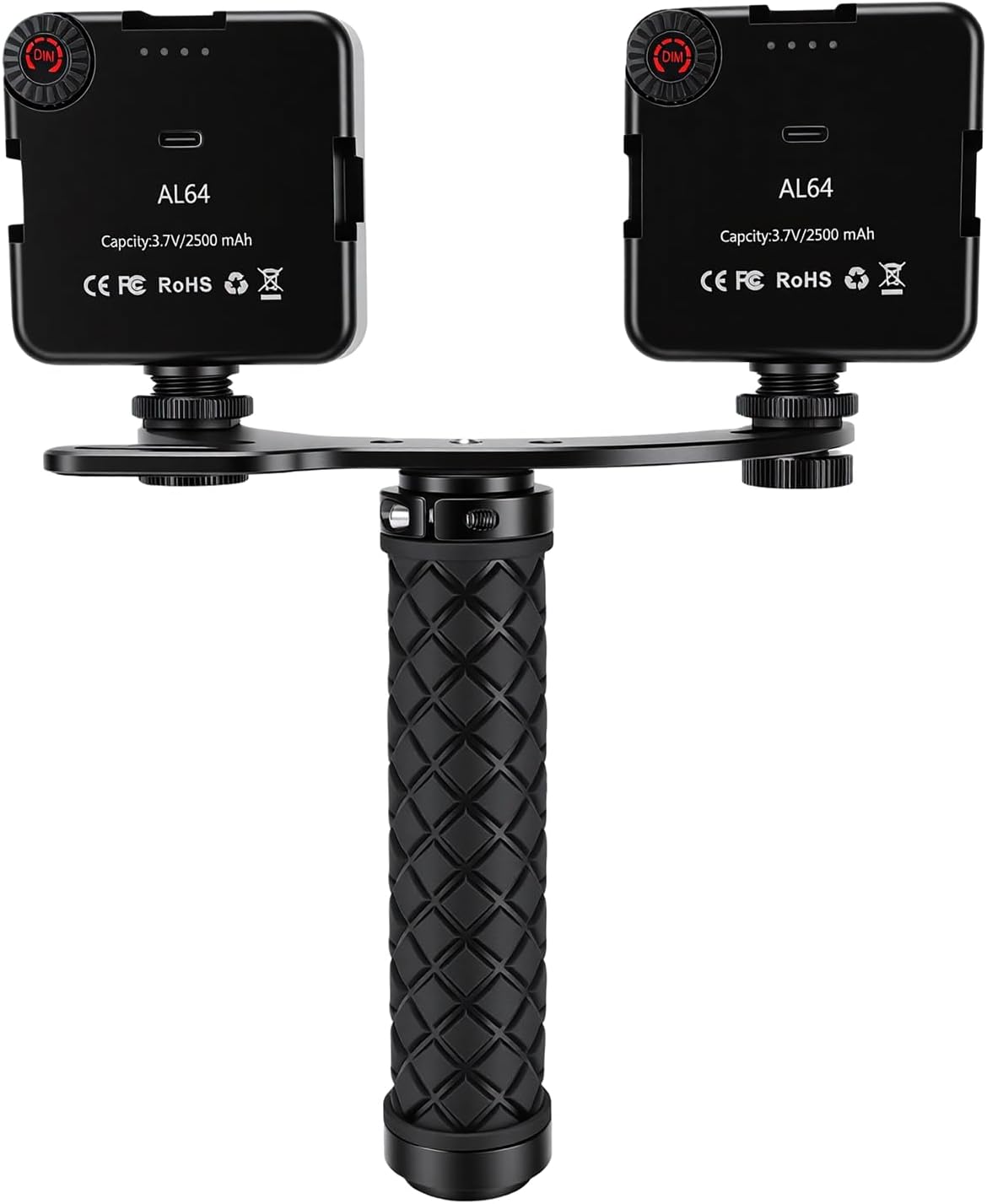 Video Light, 2PCS Portable Photography Lighting with Adjustable Brightness and 5600K Color Temperature, for Phone Vlog Filming and Selfie