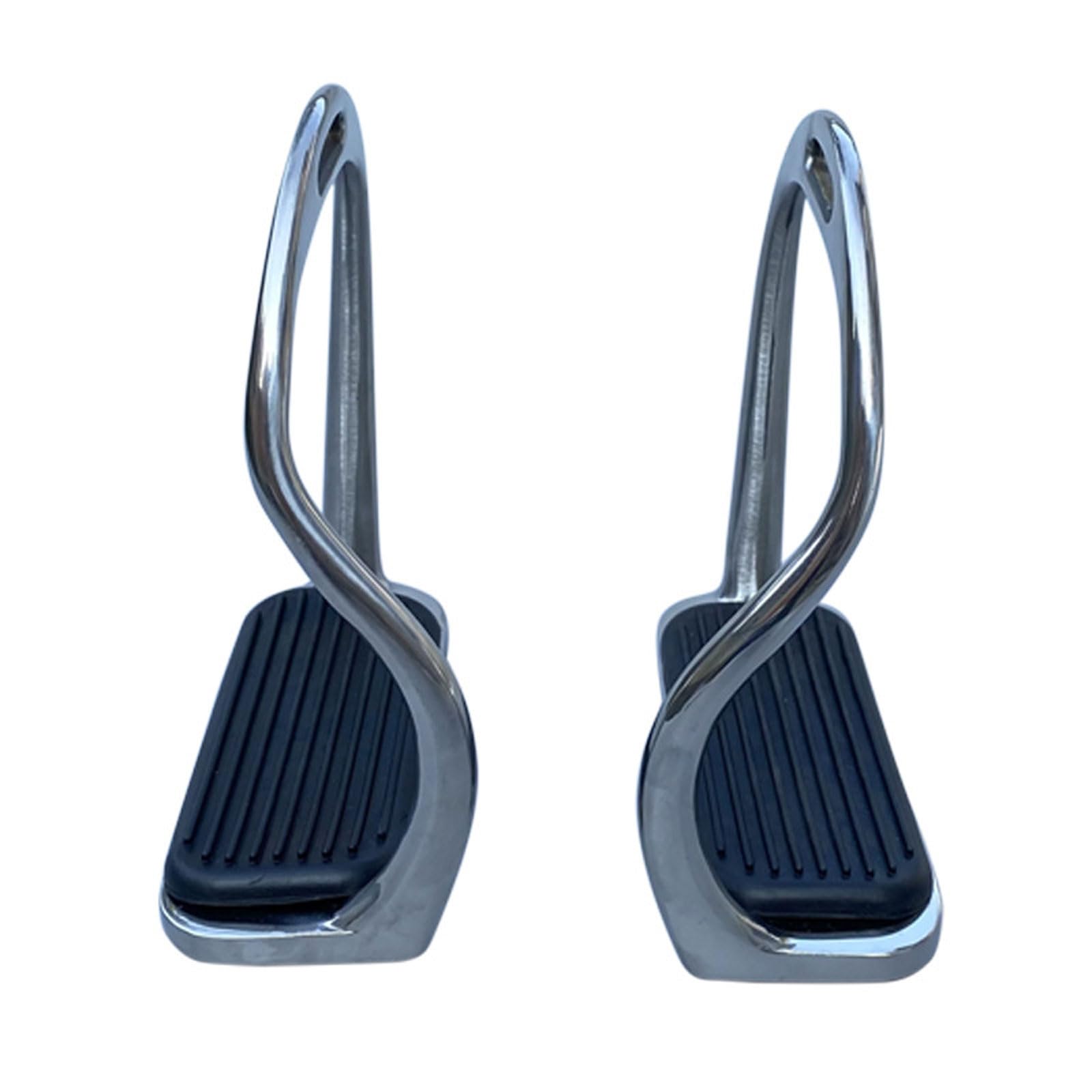 Estribos ecuestres de acero inoxidable 1 par,Accesorios de Seguridad para Equitación,Estribos de Seguridad con Almohadilla de Goma Antideslizante,ligeros y anchos,para amantes de los caballos