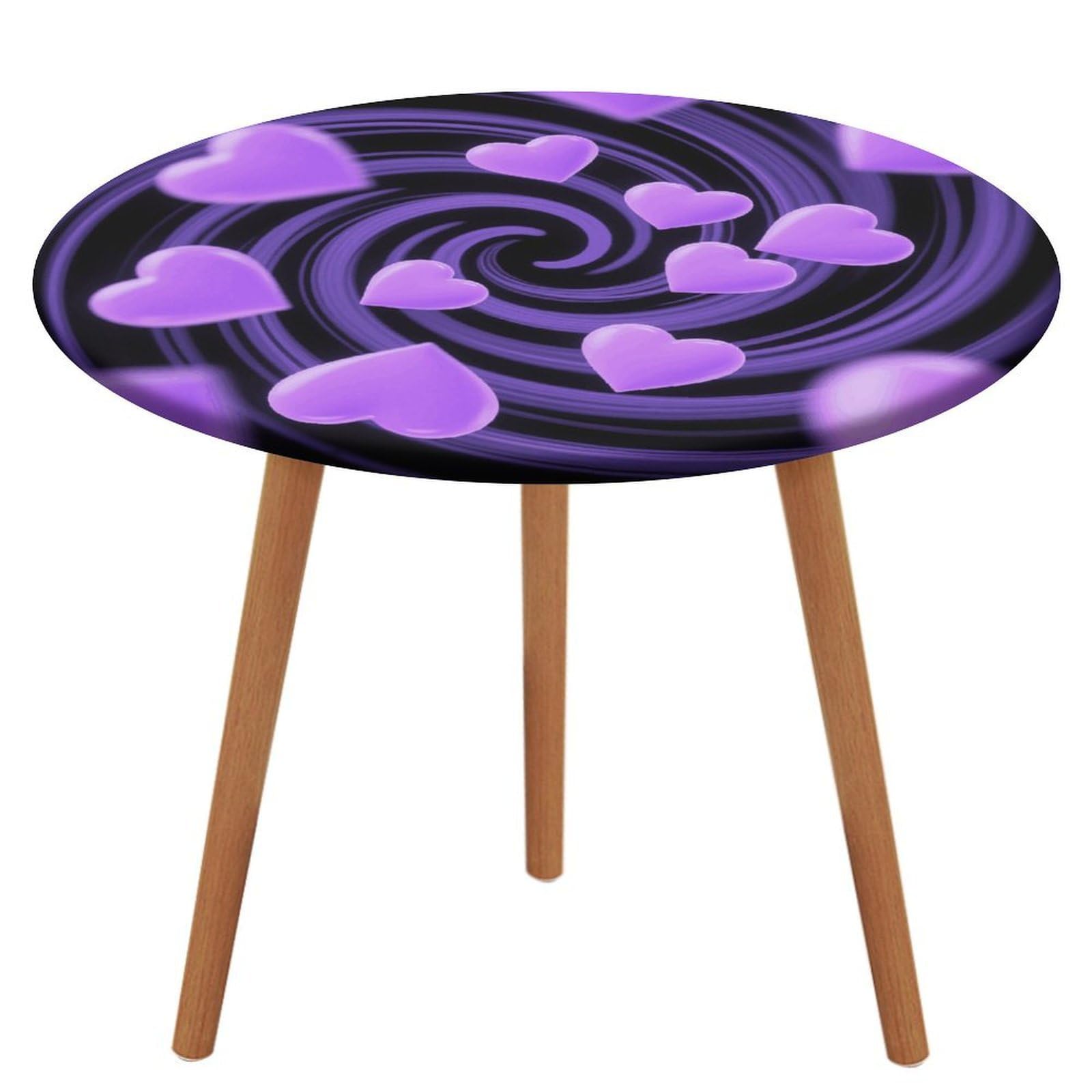 Nappe de table ronde élastique lavable 170 cm spandex violet