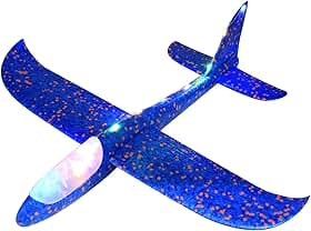 Avião Brinquedo Planador Grande com luzes Led Voa De Verdade