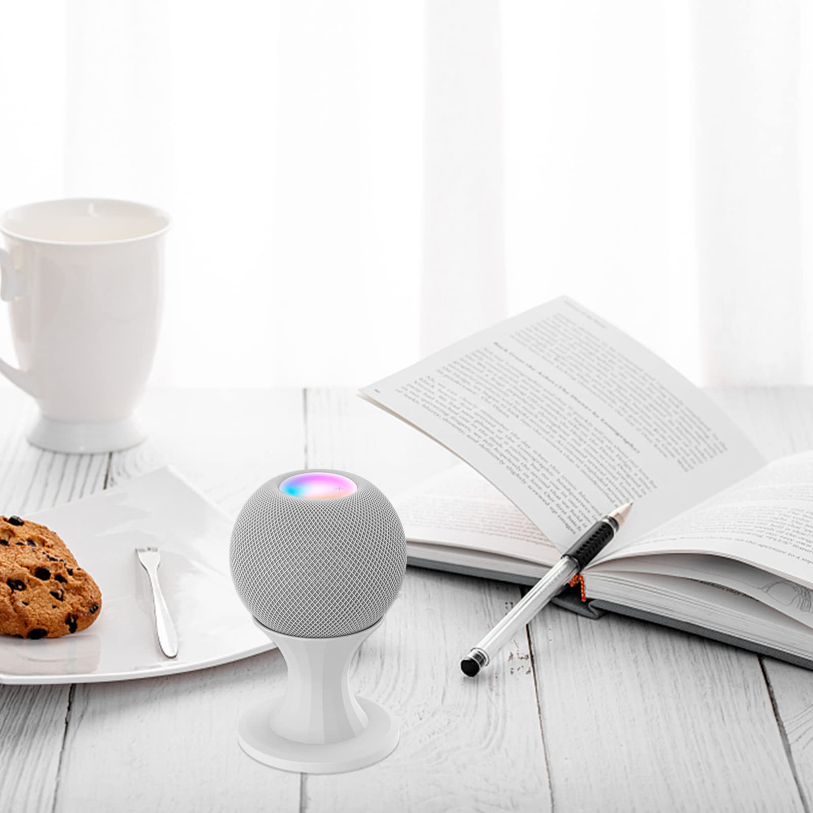 Mipcase Stand Compatible Tabletop Stand for Desktop Speaker Holder Cable Organizer for Use Design