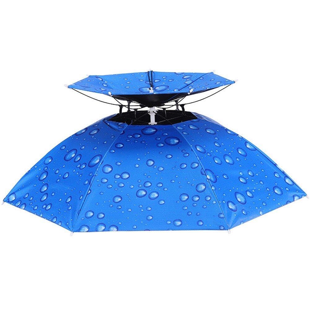 Cappello Ombrello Antivento 95cm - Parasole Mani Libere Per Esterno, Pesca E Giardinaggio - Foto 13