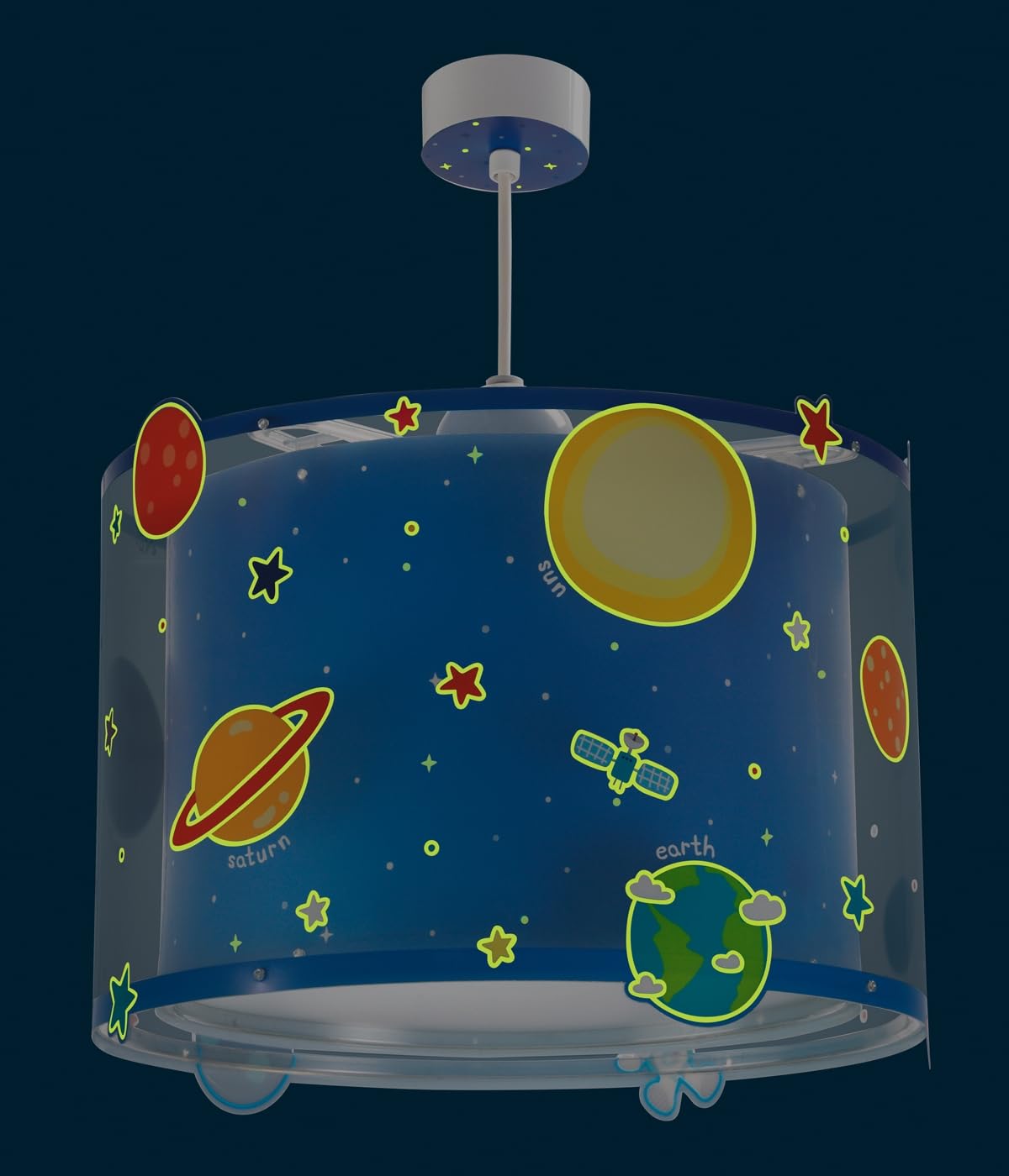 Dalber Planets Lámpara Infantil de Techo Plantes Planetas, Azul, 33 x 33 x 25 cm