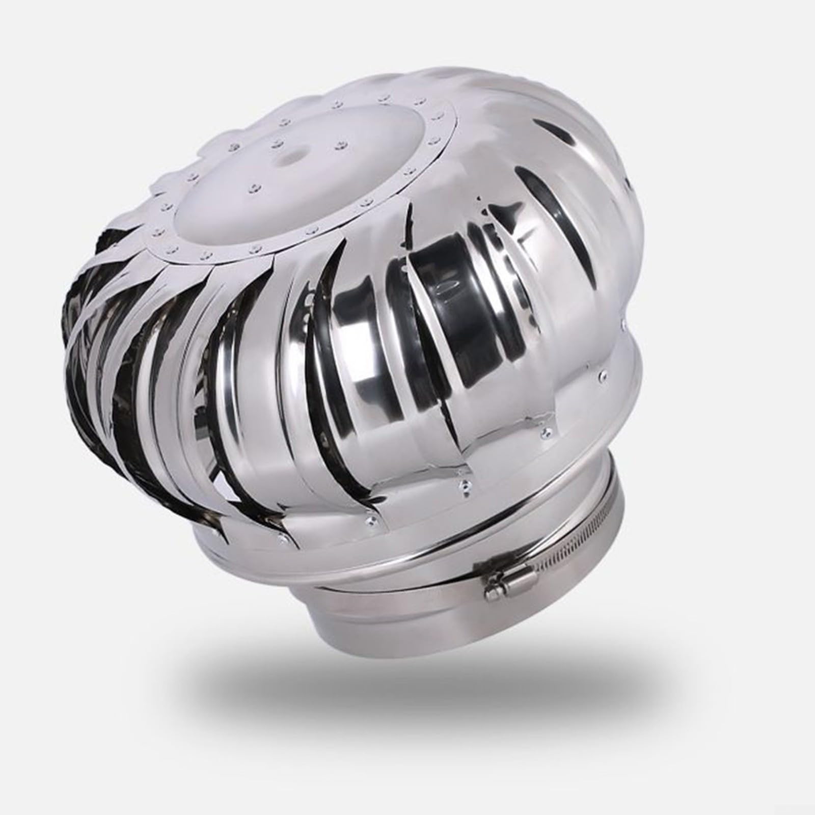 Chapeau de cheminee tournant Ø200 mm anti-refoulement en acier inoxydable