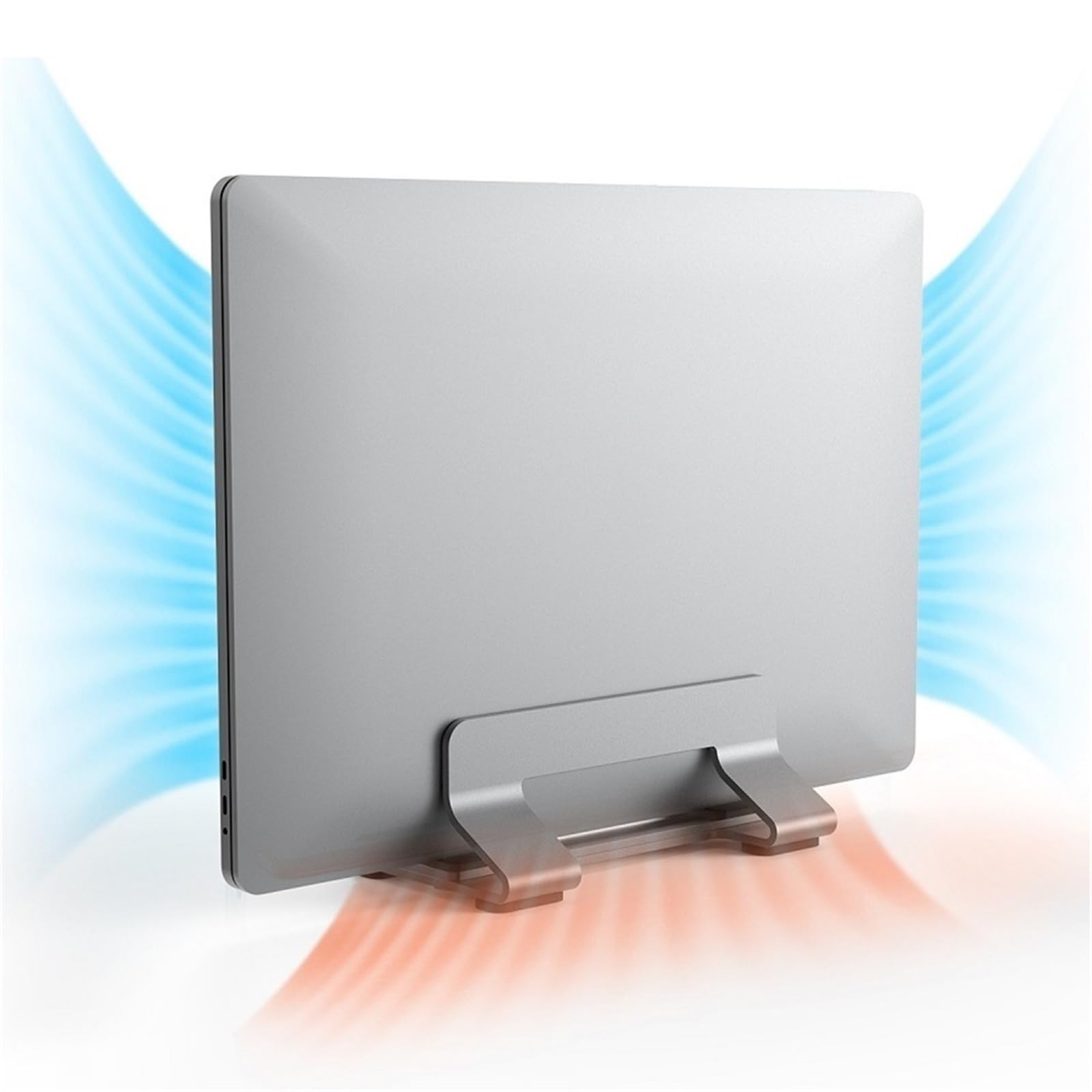 Supporto per Laptop Supporto Verticale for Laptop, Supporto for Laptop in Alluminio con Larghezza Regolabile for scrivania, Supporta la Maggior Parte dei Laptop Rialzo per Laptop(Silver)