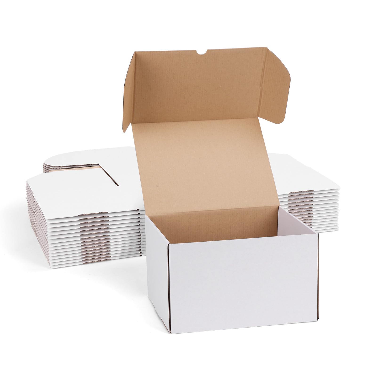 Photo 1 of ZBEIVAN 10x8x6 White Shipping Boxes Set of 15, Corrugated Cardboard Mailer Boxes for Packaging Small Business Mailing Gifts