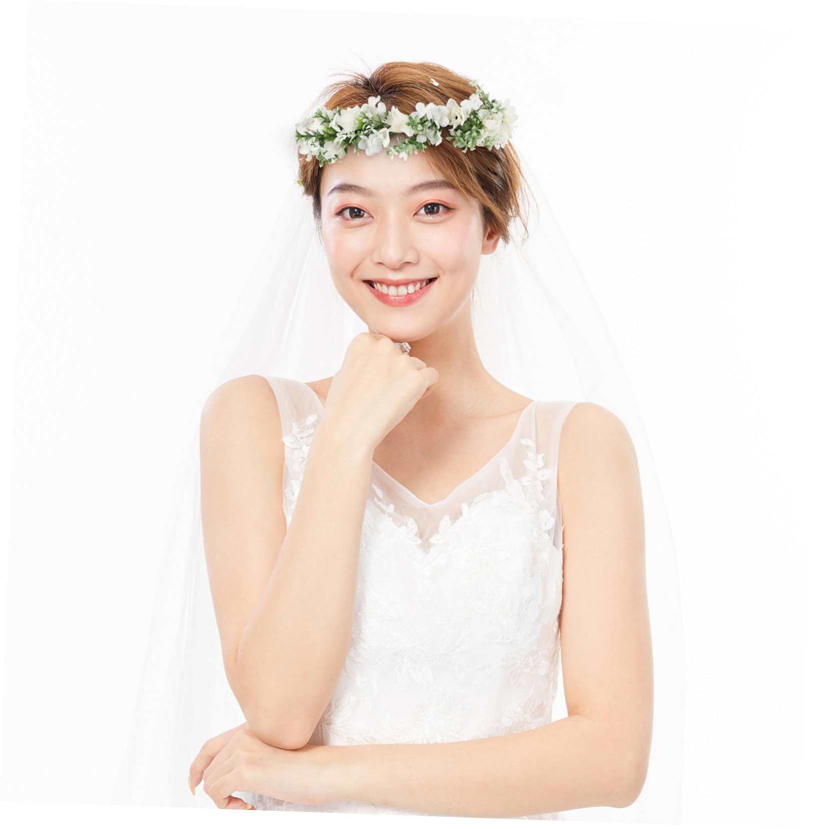 VICASKY 4 Stück Rosen Stirnband Blumenkranz Haarschmuck für Frauen Braut Blumenmädchen Hochzeit Party Strandfoto Zubehör