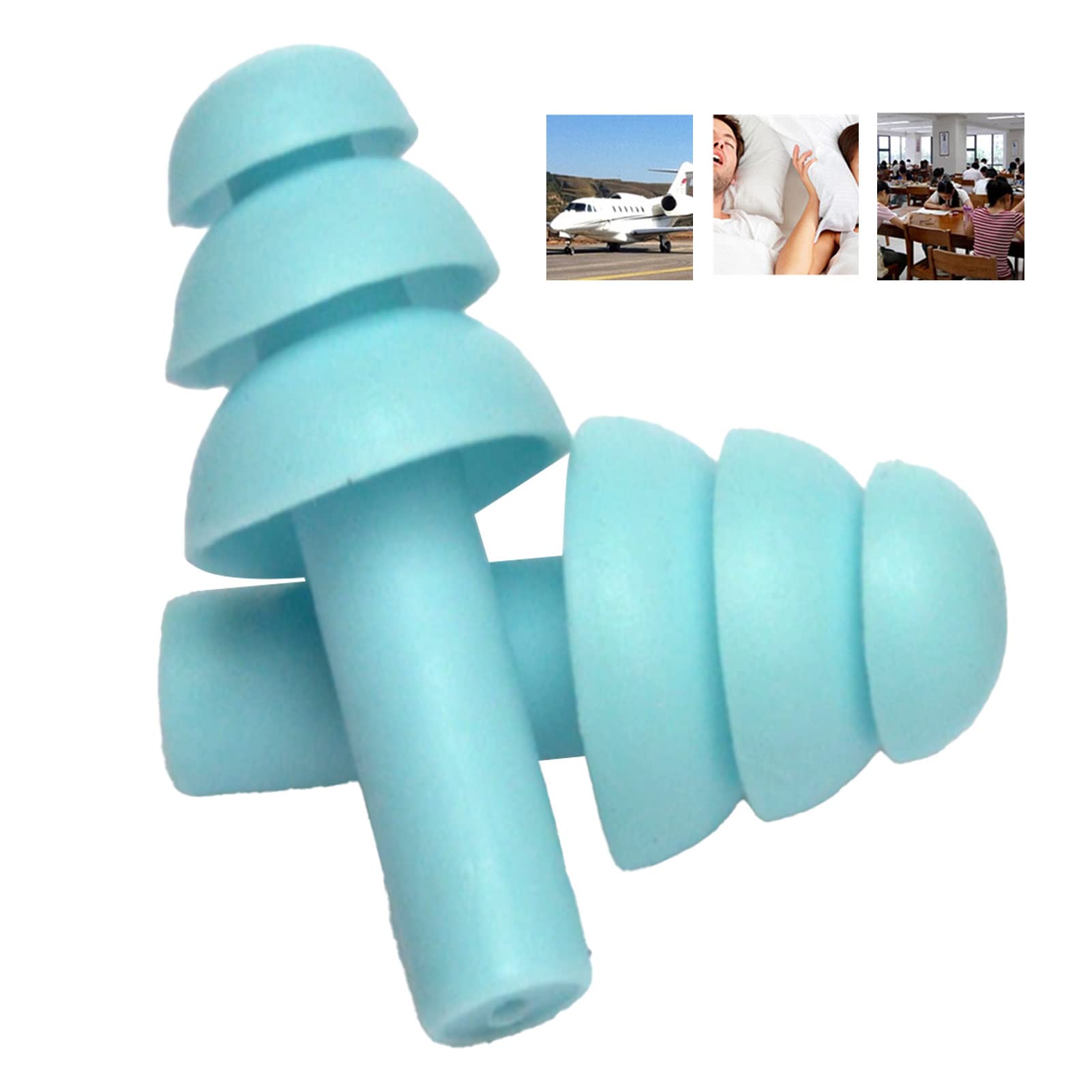 4Pairs Noise Cancelling Earplugs,Washable Sleeping Soundproof Earplugs Silicone Protective Slow Rebound Reusable Earplugs for Sleeping