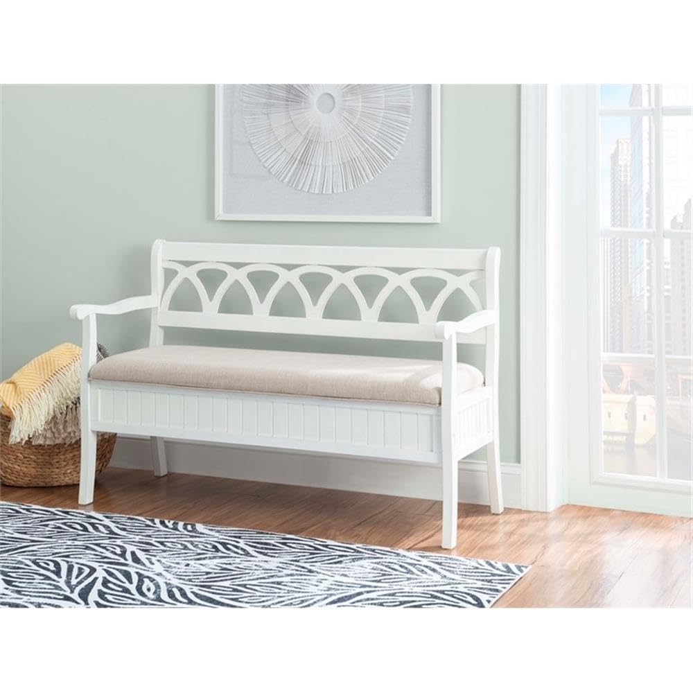Powell Furniture Elliana Bench, White