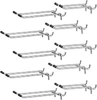 Vista 9 de G.CORE 10 Pack Pegboard Hooks, Peg Board Tool Utility Hooks & Hangers Fit 1/4" Pegboards, Heavy Duty Metal Peg Board Shelving Hooks, Wall Organizers