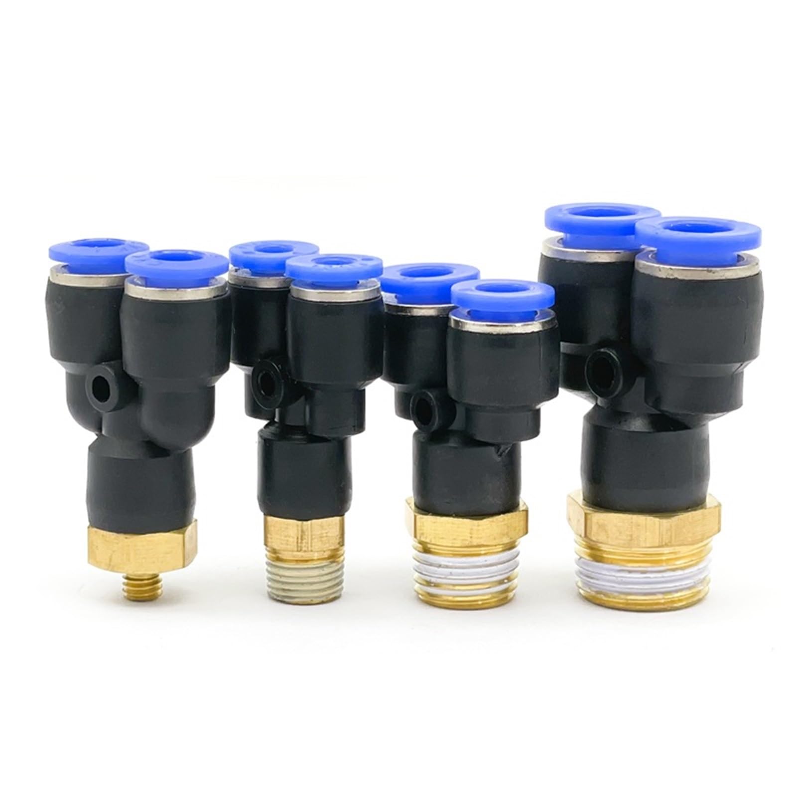 10 STÜCKE PX Pneumatische Armaturen Y-förmiges T-Stück 4-12mm Außendurchmesser Schlauch M5 1/8 "1/4" 3/8 "1/2" BSPT Außengewinde T-Stück Luftanschluss(PX10-04 10PCS)