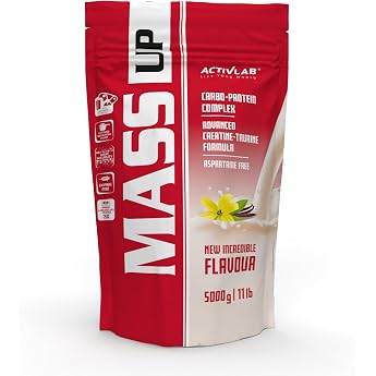 Activlab Whey Protein Weight Gainer - Carbohydrate and Whey Protein - for Fast Muscle Building - with Creatine and Taurine - 50 Servings - Mass Up 5000 g Vanilla