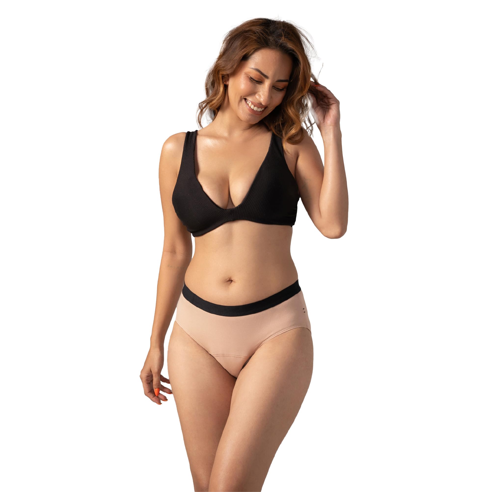 mahina Cotton Period Panty for Girls & Women - Beige, No Pads Required, Mid-Waist, Reusable, Leakproof, No Rashes-picture-13