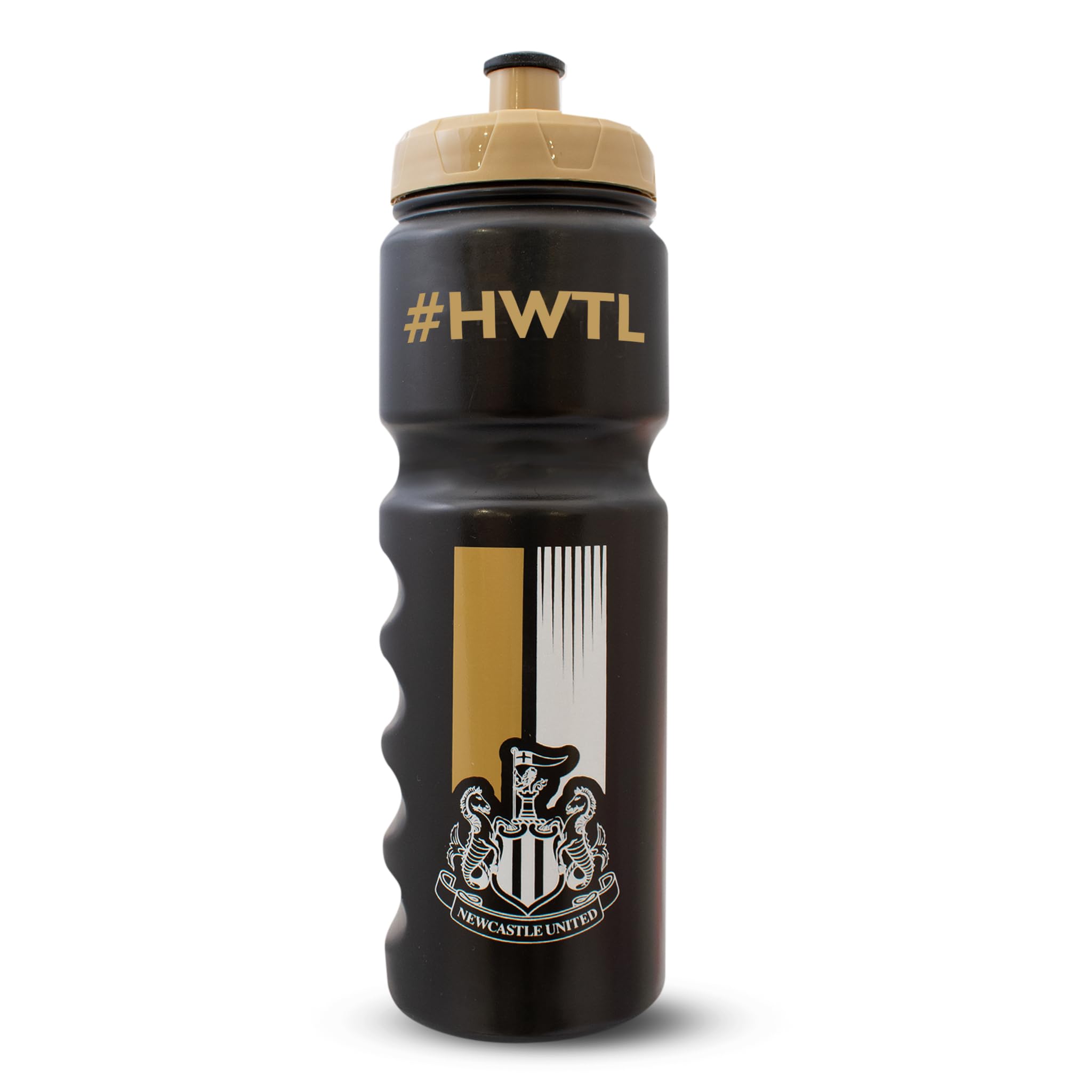 Hy-Pro Officially Licensed Newcastle United F.C. Plastic Bottle - 750ml, Water bottle, 0.75L, Reuseable, Retractable Nozzle, Lightweight, Sports Bottle, BPA Free