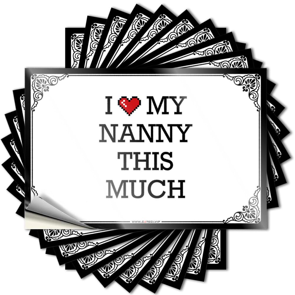 Fzfn Colour Tattoos Birthday Vinyl Sticker | I Love My Nanny This Much Good For Exterior Use(8X12cm)
