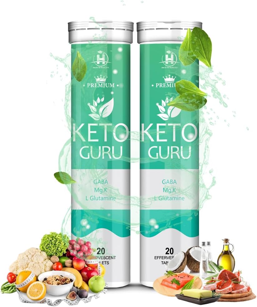 Healthy Nutrition - Just for the Health of it Keto Guru Watersoluble 20 Effervescent Tablets Weight Reduction Men & women Pack 2