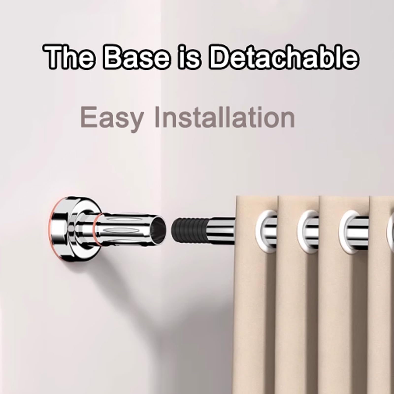 Barra de presión telescópica, 140-250 cm, de acero inoxidable, extensible, sin taladrar, ideal para baño, cocina, jardín, balcón