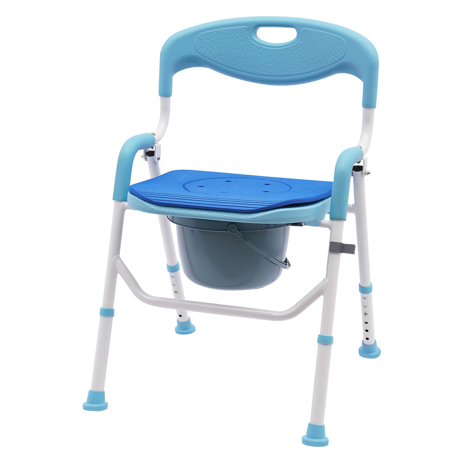 Krzesło toaletowe dla seniorów, krzesło prysznicowe dla seniorów, przenośne, składane, 100 kg, krzesło toaletowe z wiadrem do WC, krzesło prysznicowe, deska sedesowa, pomoc w toalecie