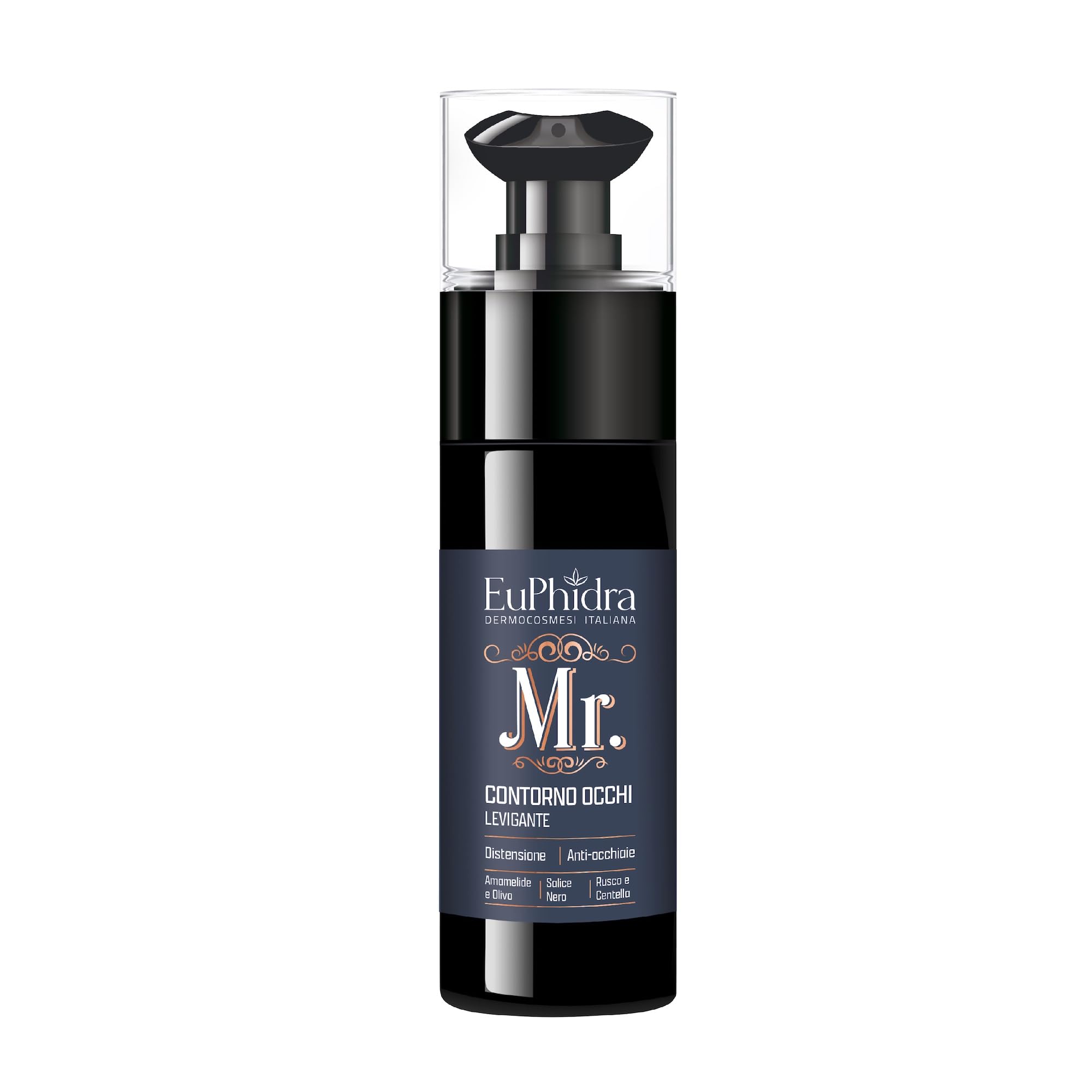 Euphidra Mr - Contorno Occhi Levigante ideale per l'uomo, Gel Fresco con Effetto Distensivo, Flacone Dispenser 30 ml, per Ridurre i Segni della Stanchezza