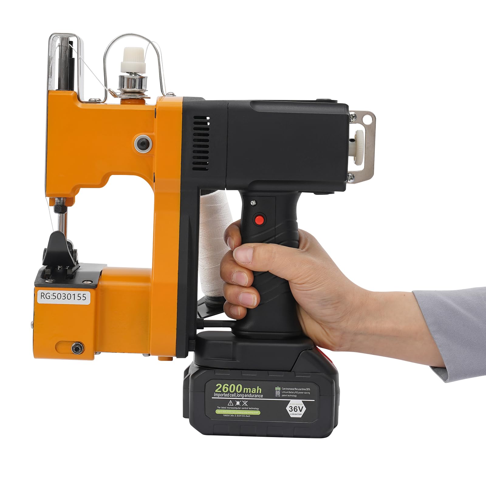Macchina per sigillare sacchetto, macchina da cucire portatile, macchina da cucire GK9-350D con batteria al litio 36v2600ah 190 W, motore in rame - giallo