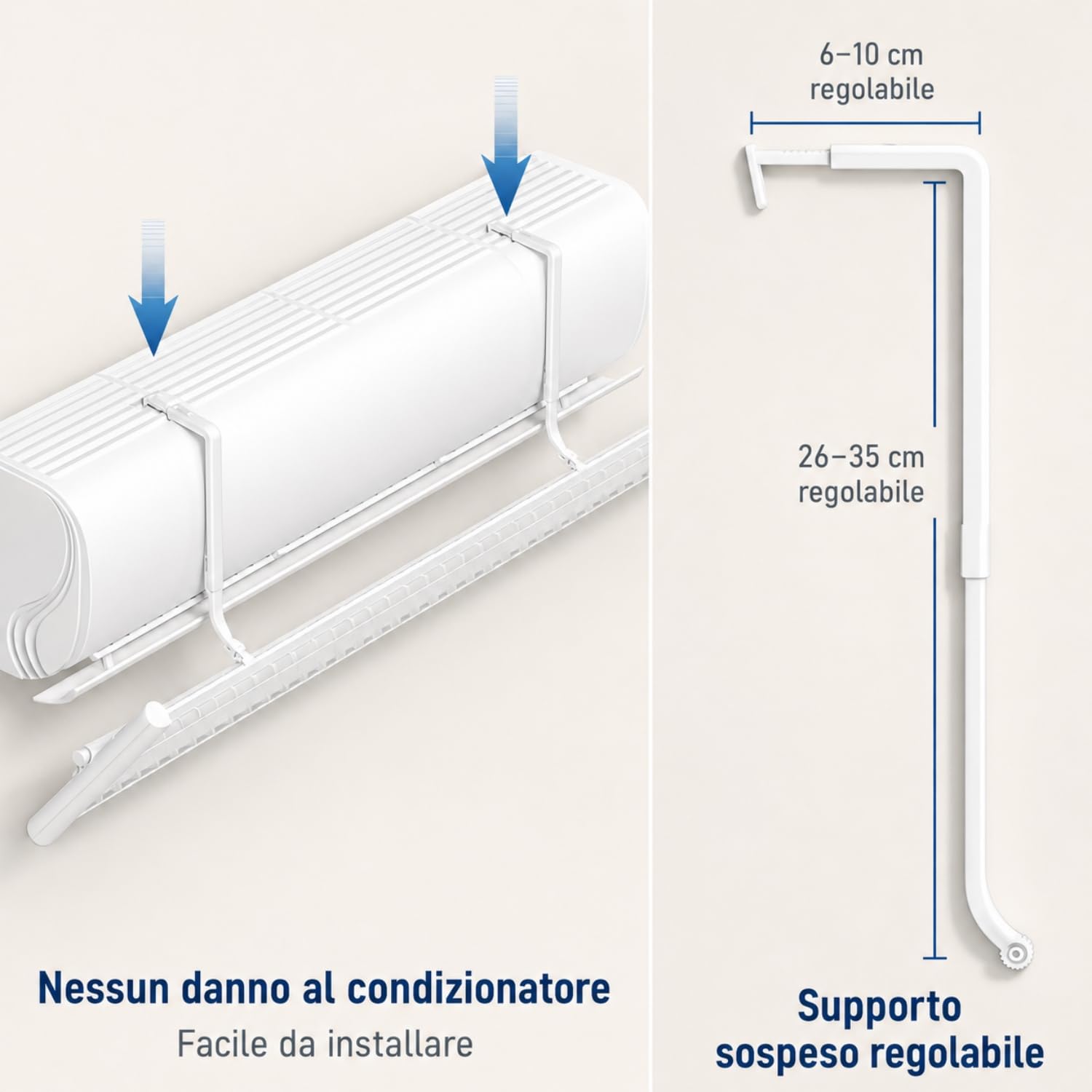 Deflettore Condizionatore, Deviatore Aria Condizionatore Regolabile in Alluminio/ABS per Split a Parete 70–100cm, Deflettore Aria Condizionata Anti Soffiaggio Diretto per Casa Camera Ufficio chochoyah