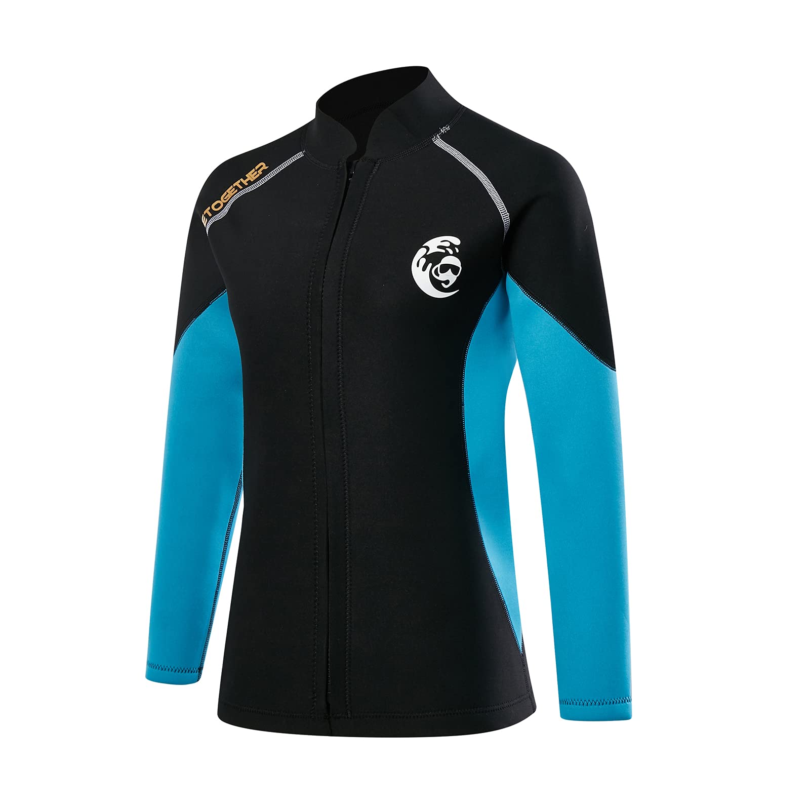 Combinaison de plongée néoprène 2 mm homme femme fermeture éclair devant manches longues surf natation