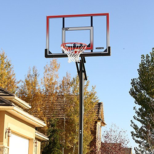 Lifetime In-Ground Basketball Hoop With 50 Inch Steel-Framed Shatterproof Backboard, Heavy Duty Slam-It Rim, 3-Piece Steel Pole, Action Grip Adjustment Mechanism #TOP4