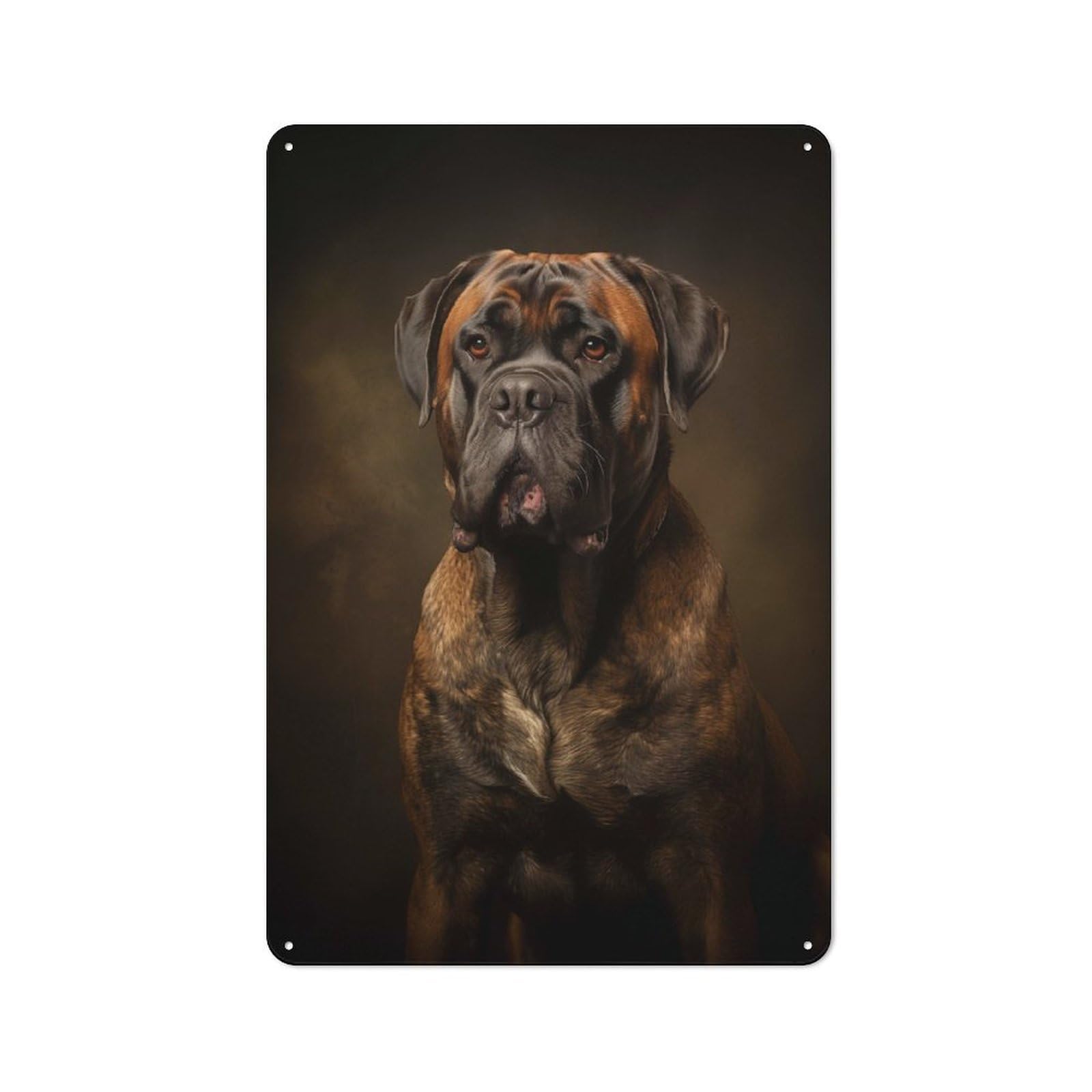 Junmoney Style-2 Metal Wall Sign 30X20cm Featuring Bullmastiff For Café Or Restaurant, A New Home Present For Hospitality Interior Collectors