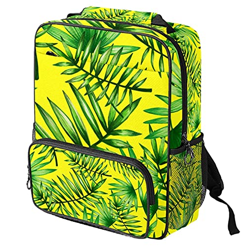 Sac à dos ordinateur portable avec motif paume jaune tendance pour le travail