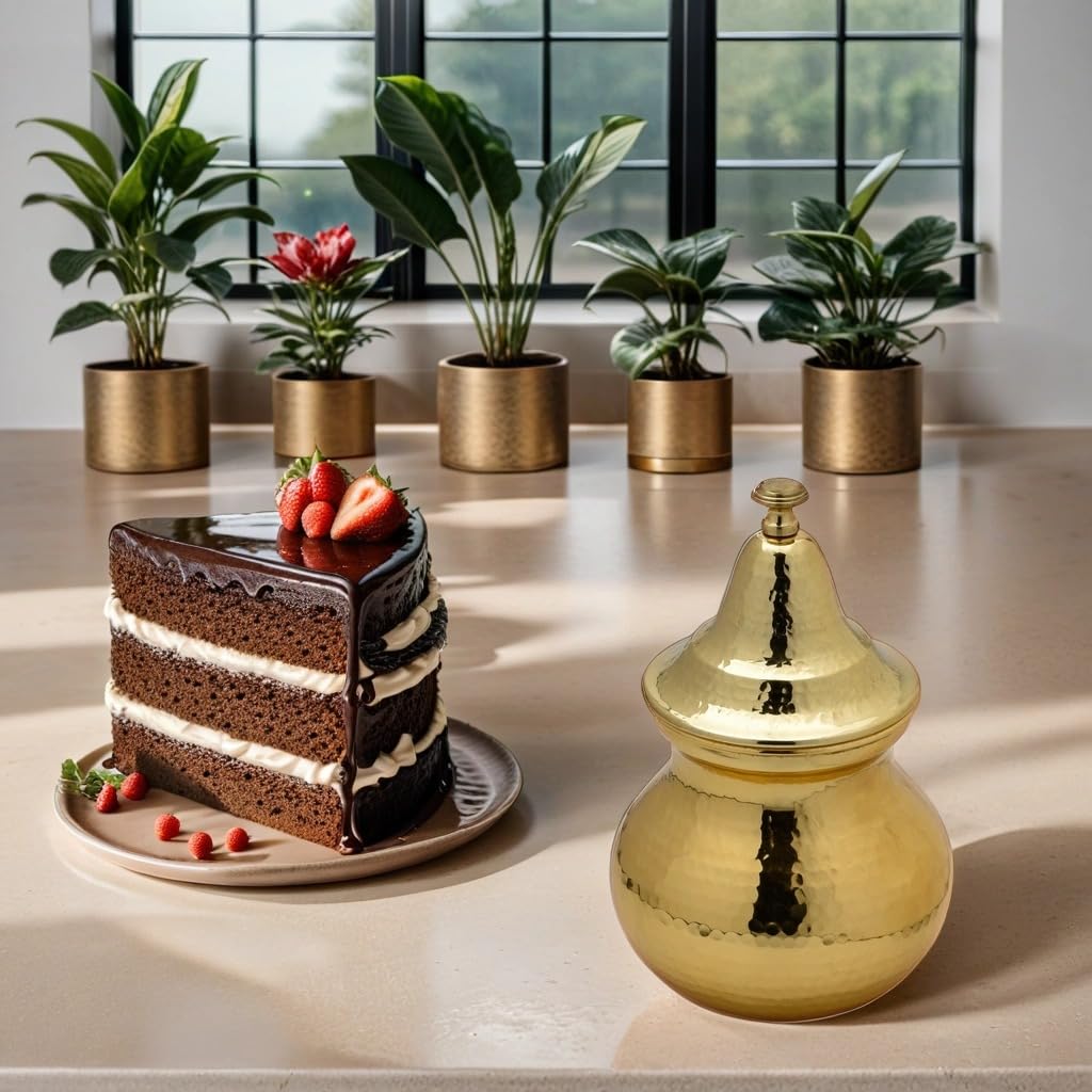 Marrakesch Schmuckschale Metall Mit Deckel - Andalus Gold Deko Für Wohnzimmer, Ramadan & Candybar