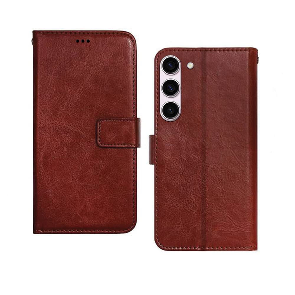 Inktree Samsung Galaxy S23 5G Flip Case | Leather Finish Flip Cover | with Card Pockets | Flip Cover for Samsung Galaxy S23 5G - Brown (B0BW3T2JL8) Amazon Price History, Amazon Price Tracker