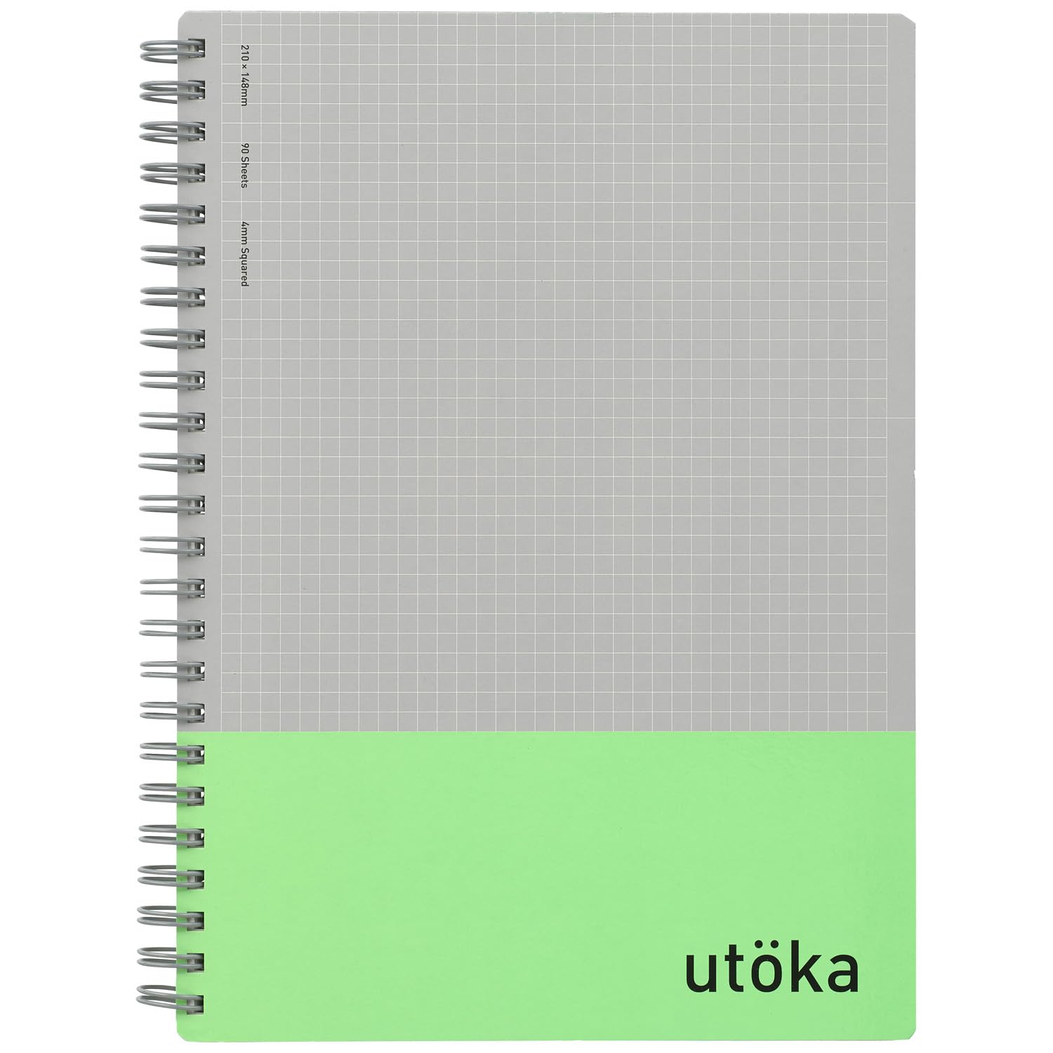 Maruman N460-33 Utoka A5 Notebook, Ring Notebook, 0.2 inch (4 mm) Ruled, Light Green — image 1