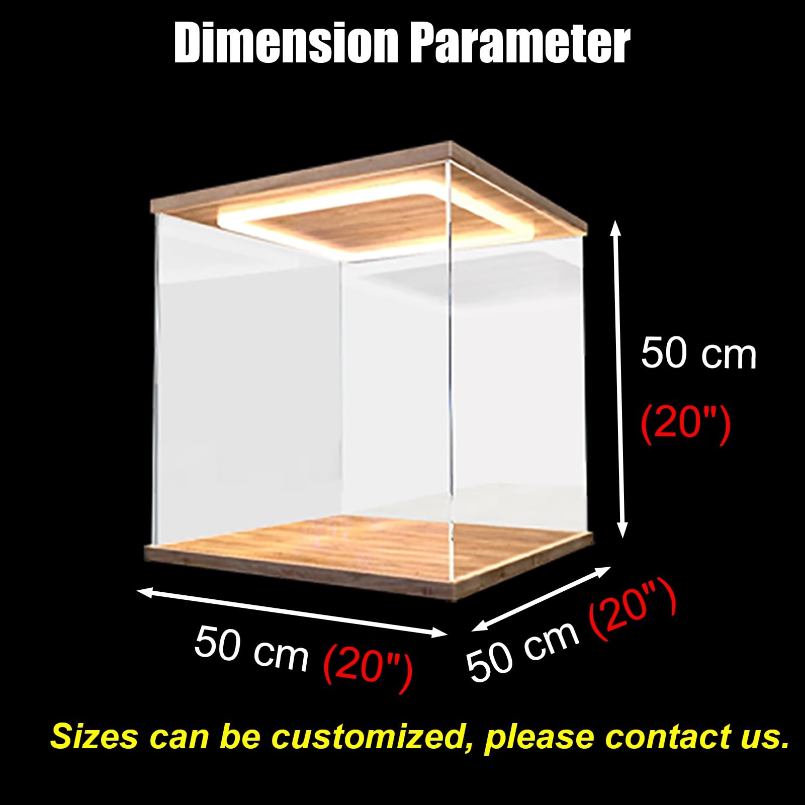 Vitrine En Acrylique Transparente - Pour Collection, Protection Poussière, Plusieurs Tailles (60x50x40 Cm Exemple)