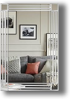 Trendi Large Frameless Wall Mirror 90cm x 60cm | Rectangular | Ideal for Living Room Decor, Dressing Room, and Bathroom