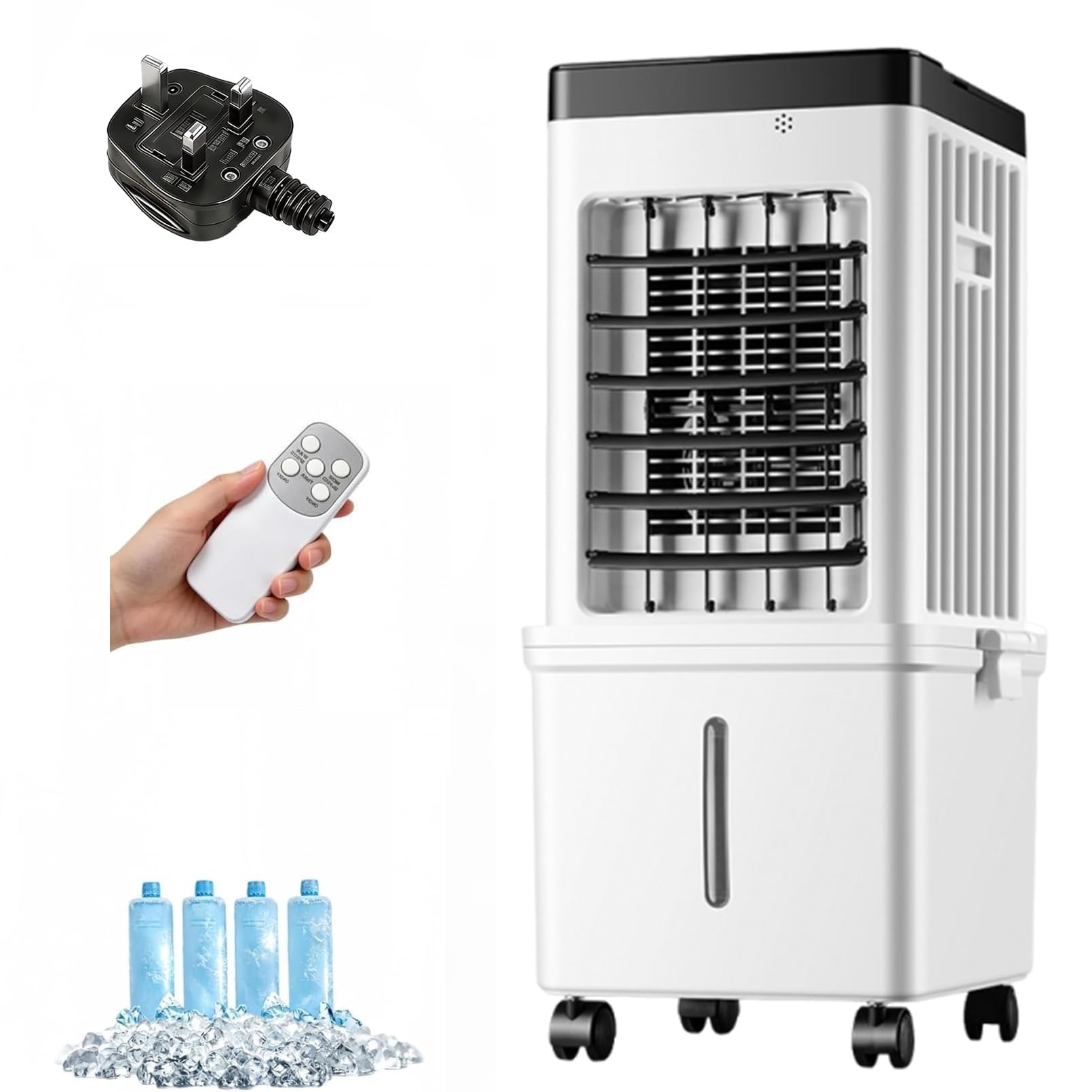 Zynnel White Portable Air Conditioner Cooling Fan With Cooling Fan & Humidifier