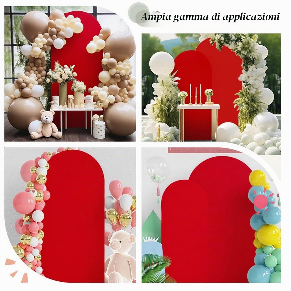 CREATCABIN Copertura per Arco Nuziale Rosso Copertura per Supporto Arco Nuziale Copertura per Fondale Spessa Regolabile Poliestere Elastico per Festa Natale Cerimonia Banchetto 180 x 80cm