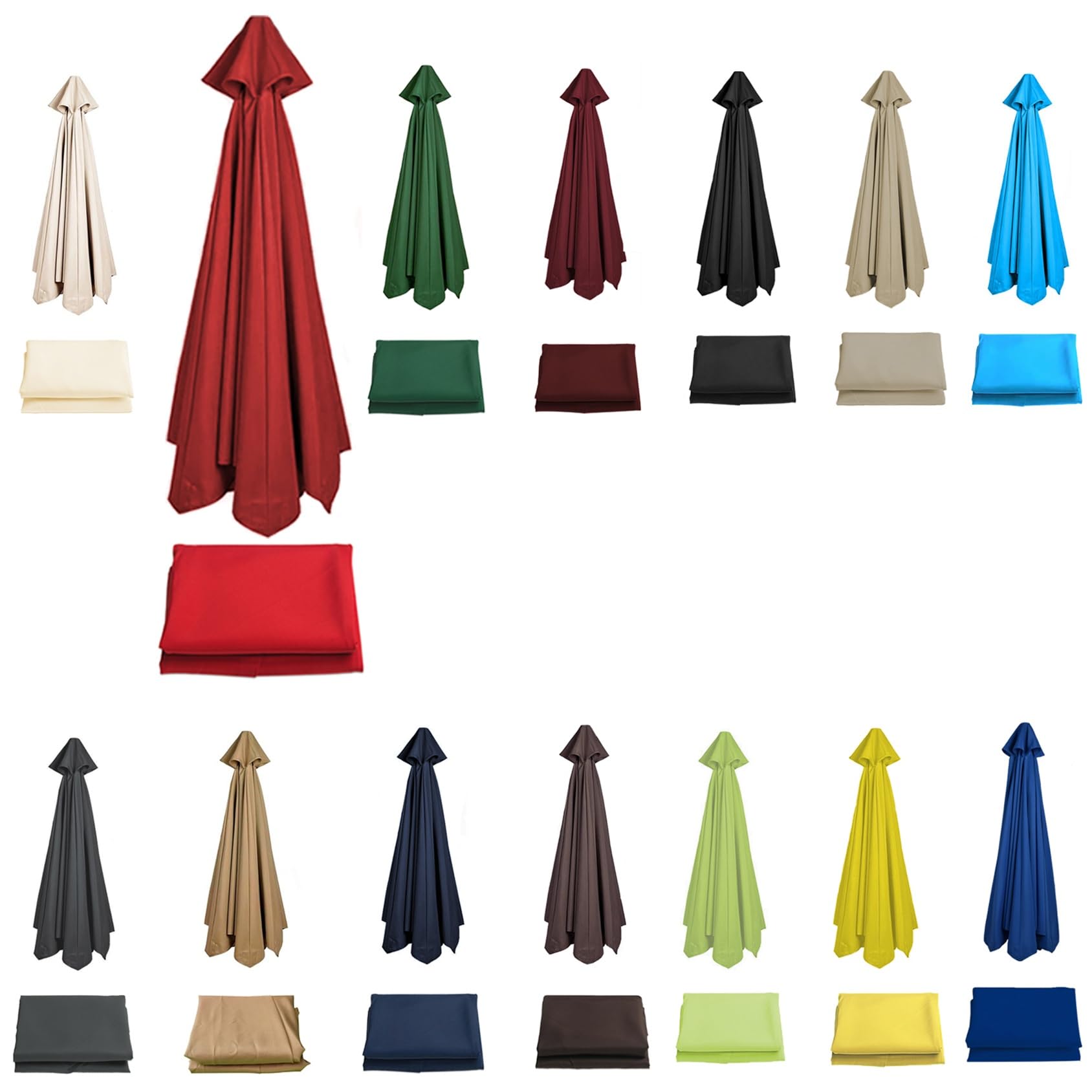 Sun Umbrella Replacement Cloth Parasol Umbrella Replacement Canopy Cover 6 Arms 8 Arms Replacement Parasol Fabric Canopy For Standard & Cantilever Parasols 200cm/270cm/300cm(Color:Red,Size:2.0 m-6 Arm