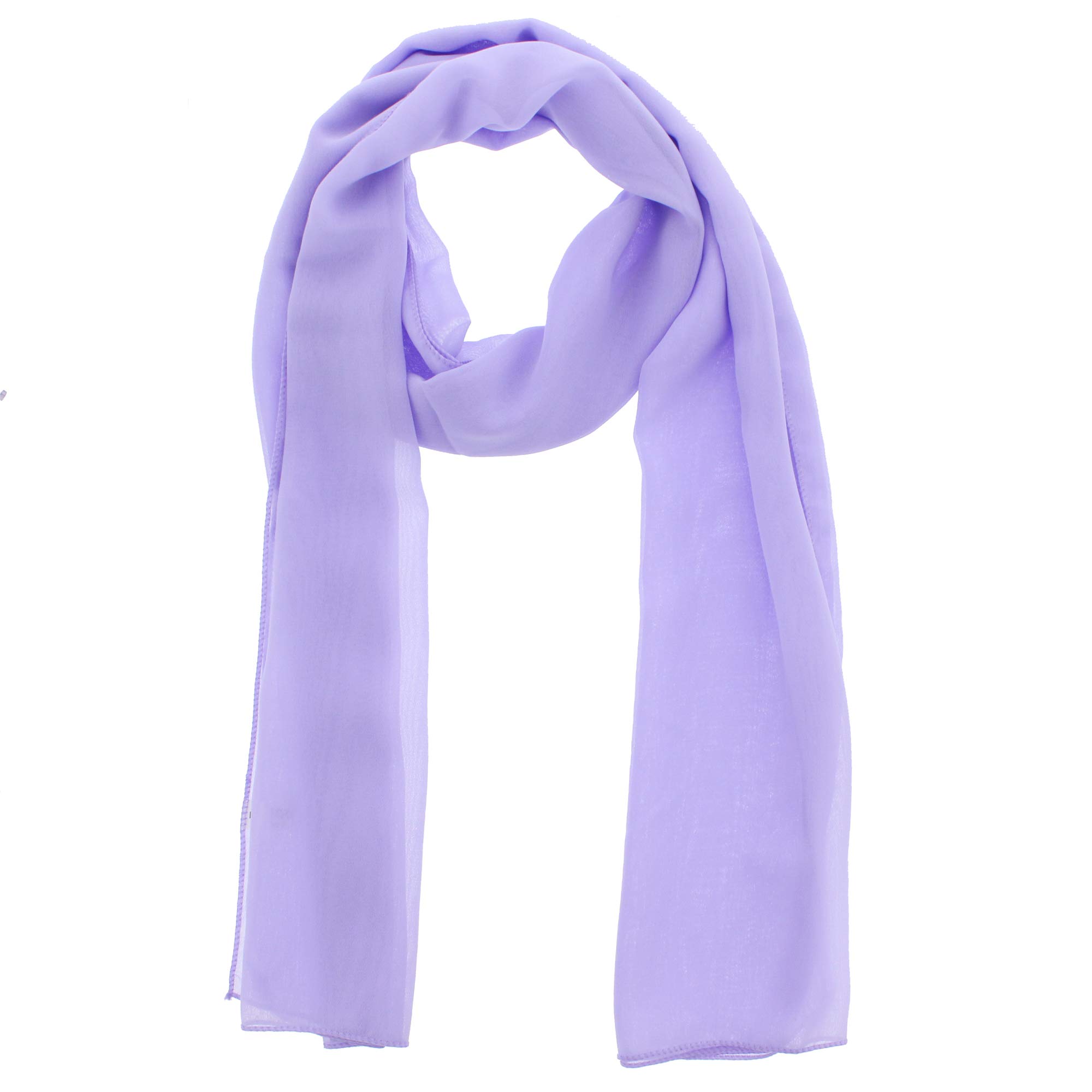 Zac's Alter Ego Women's Lilac Chiffon Scarf Plain Neck Scarf Soft Headwrap Girls Headscarf Sheer Wrap Scarves & Wraps - 150X45cm